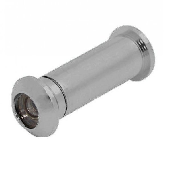 Cal-Royal 160 Degrees Brass Door Viewer, 1/2 Bore, Plastic Lens, for 1-3/8 to 2 Thick Doors, US26D Satin DV90-26D